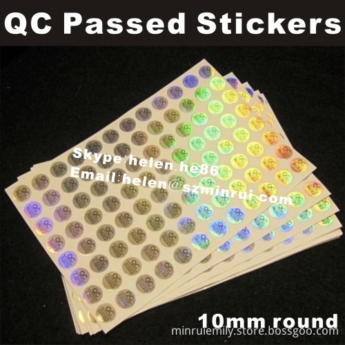 Custom Round And Oval Shape Qc Passed Stickers,self Adhesive Labels For Products Quality Control 